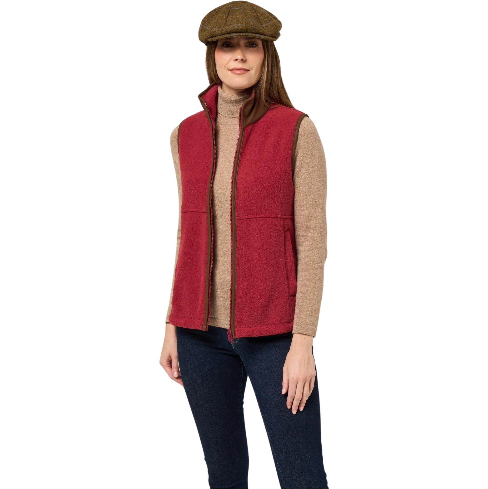 Alan Paine Womens Alysham Fleece Weste AYLLWCT - Cranberry